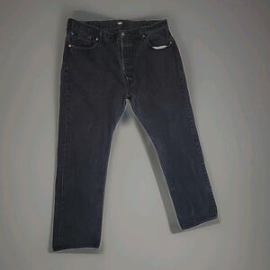 VTG Y2K LEVIS 501 STRAIGHT LEG BUTTON-UP Black Denim Jeans - Men 40X32